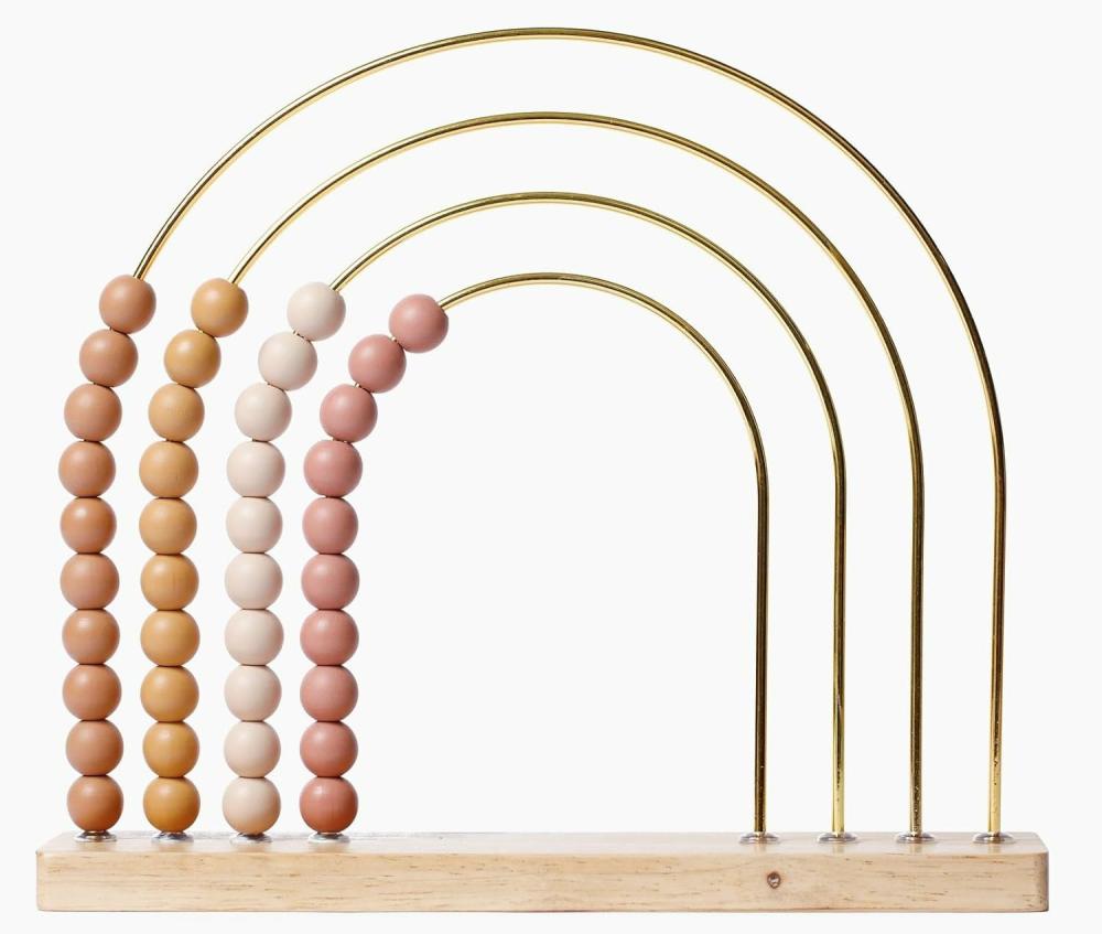 Abacuses  | Abacus Arc-en-ciel Boho – Jouet STEM – Décor de chambre d’enfant Boho et décor de salle de jeux – Jouet mathématique pour tout-petits avec perles – Jouets Montessori – Jouets éducatifs en bois modernes et esthétiques