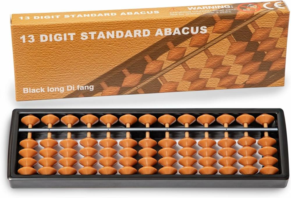 Abacuses  | Abacus numérique standard – 20 cm – Calculatrice Soroban professionnelle à 13 colonnes (outil fonctionnel et éducatif)