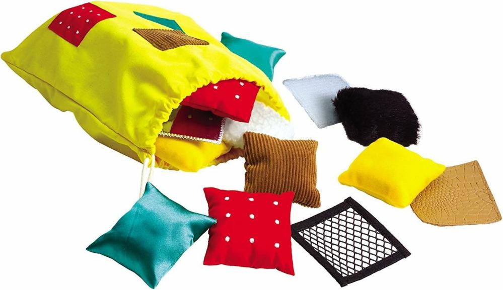 Aides sensorielles et motrices  | Carrés Sensoriels  Carrés de Poufs Texturés  Jouets Sensoriels pour Tout-Petits  Indispensables pour la Classe de Maternelle  Ensemble de 20 Poufs  Âges 3+