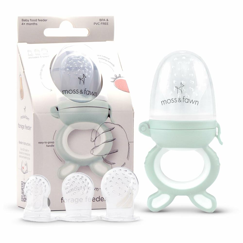 Anneaux de dentition  | Alimenteur de forage – Jouet de dentition en silicone apaisant pour aliments pour bébés congelés – Tétine, alimenteur de fruits et anneau de dentition – Sans BPA, PVC et phtalates – Fern