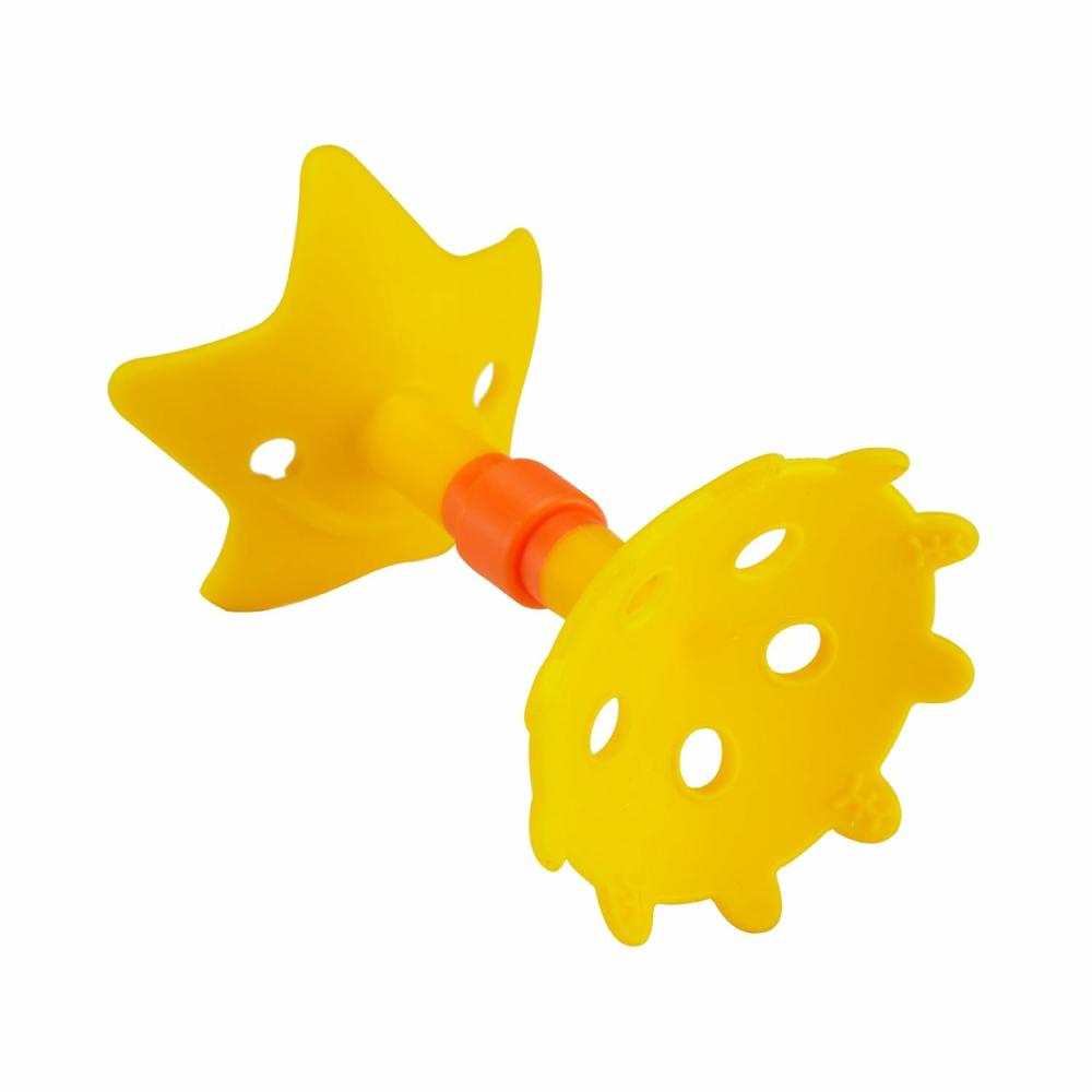 Anneaux de dentition  | Anneau de dentition Teethin Smart Ez Grip Star et jouet sensoriel pour bébés et tout-petits. Anneau de dentition jaune sans BPA.