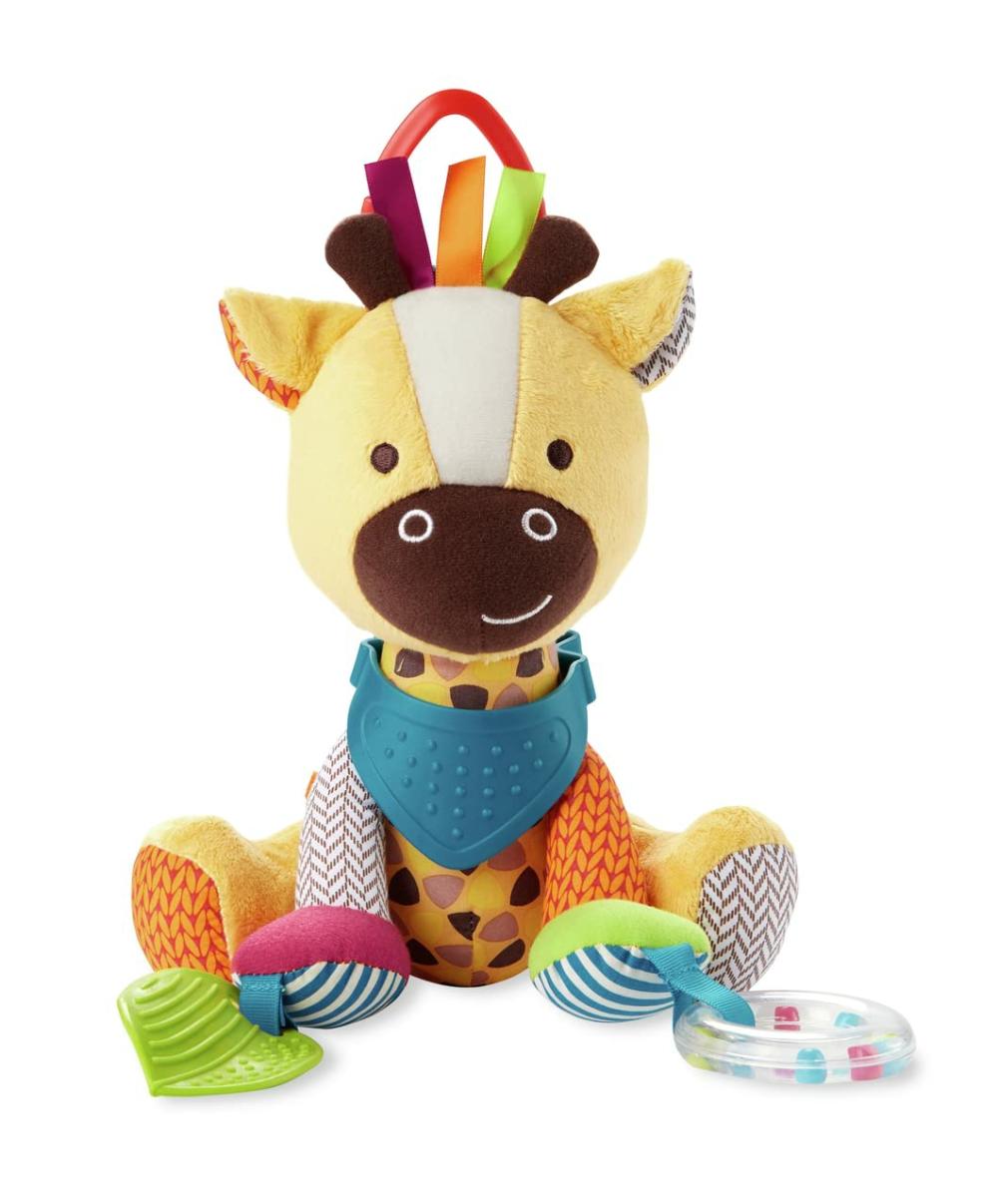 Anneaux de dentition  | Bandana Buddies Jouet d’Activité et de Dentition pour Bébé avec Hochets Multi-Sensoriels et Textures – Girafe