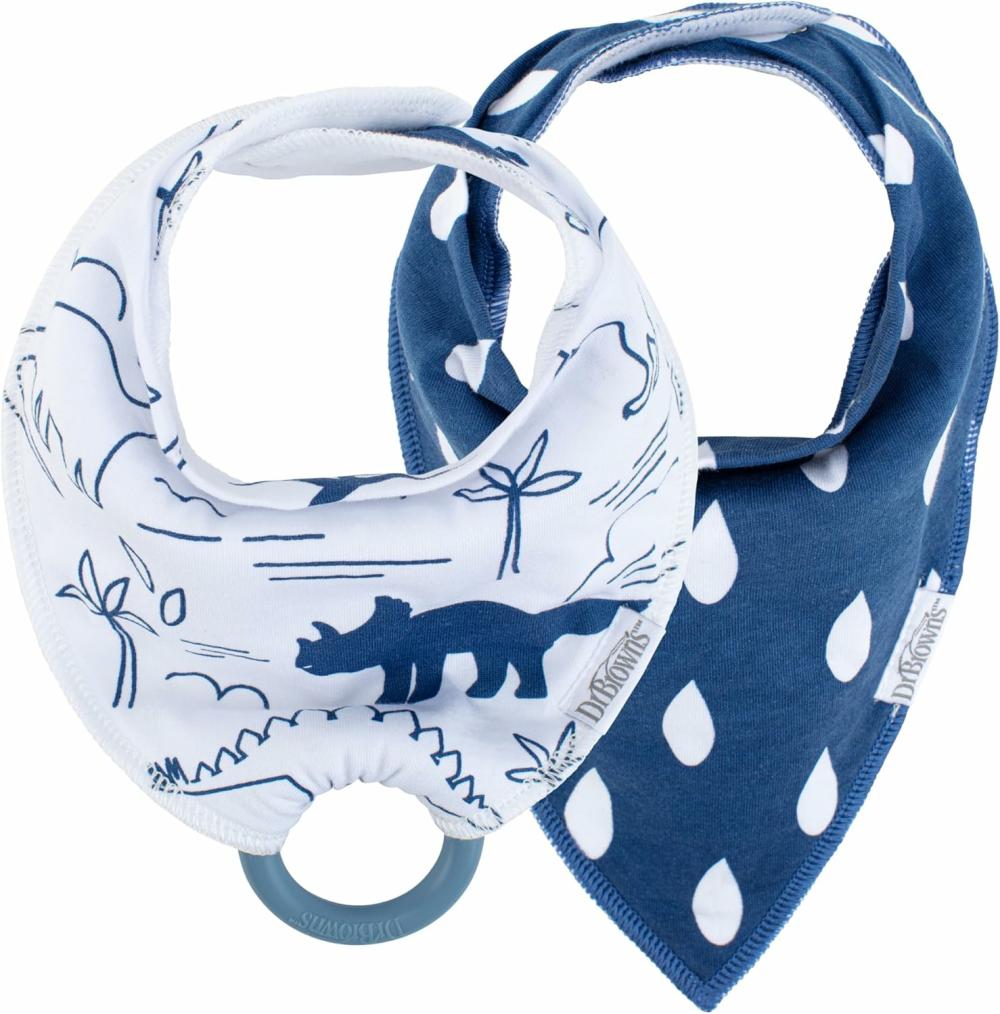 Anneaux de dentition  | Bavoir Bandana Unisexe pour Bébé Ultra Doux et Absorbant avec Teether à Clipser