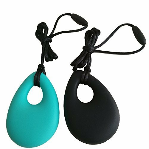 Anneaux de dentition  | Collier à mâcher en silicone pour enfants et adultes sensoriels – Pack de 4 colliers à mâcher, jouets sensoriels à mâcher pour garçons et filles avec autisme, anxiété, TDAH – Sans BPA.