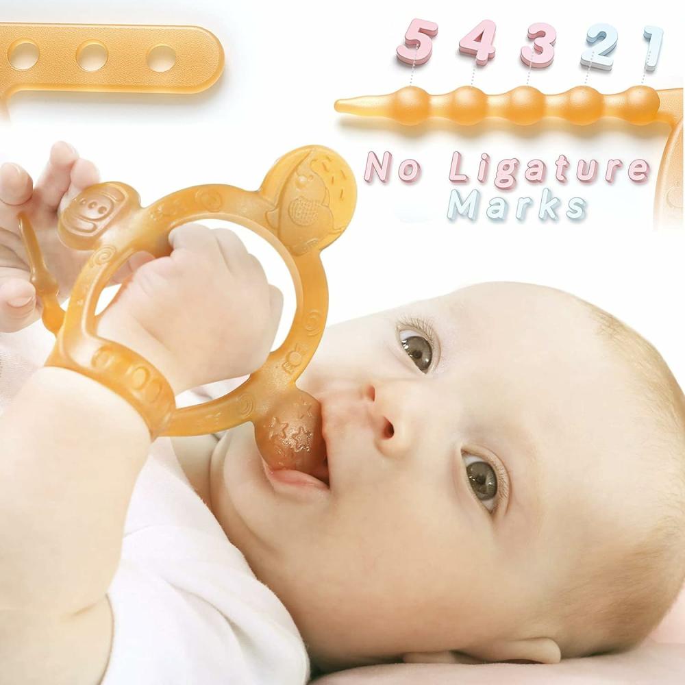 Anneaux de dentition  | 【Ne jamais tomber de la main】 Jouets de dentition Heorshe pour bébés de 0 à 6 mois et de 6 à 12 mois, hochets pour nourrissons et tout-petits, molaires en silicone, bracelet ajustable, jouets à mâcher pour bébés de 3 à 12 mois.