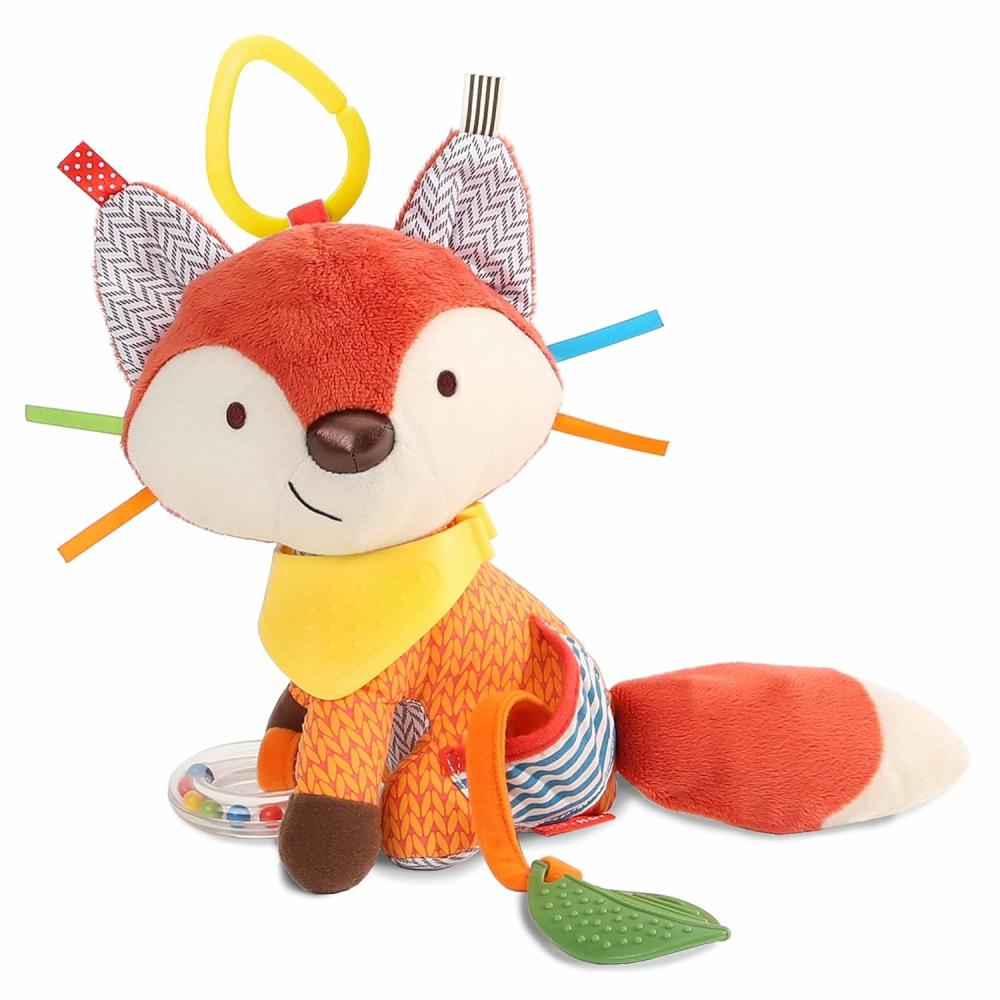 Anneaux de dentition  | Jouet d’activité et de dentition Bandana Buddies pour bébé avec hochet multi-sensoriel et textures – Renard