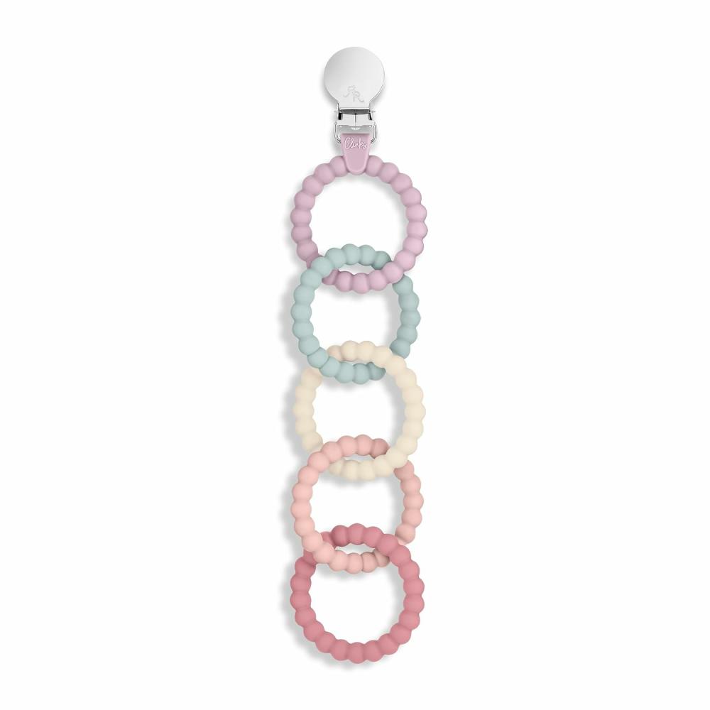 Anneaux de dentition  | Jouet de dentition attachable Cutie Clinks pour bébés (Blossom)