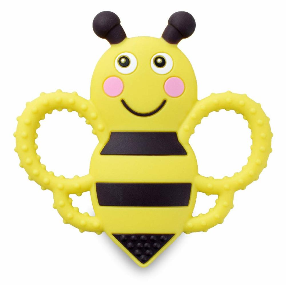 Anneaux de dentition  | Jouet de dentition Buzzy Bee – Multi-texturé – Doux et apaisant – Facile à tenir (sans BPA, compatible avec le congélateur et le lave-vaisselle)