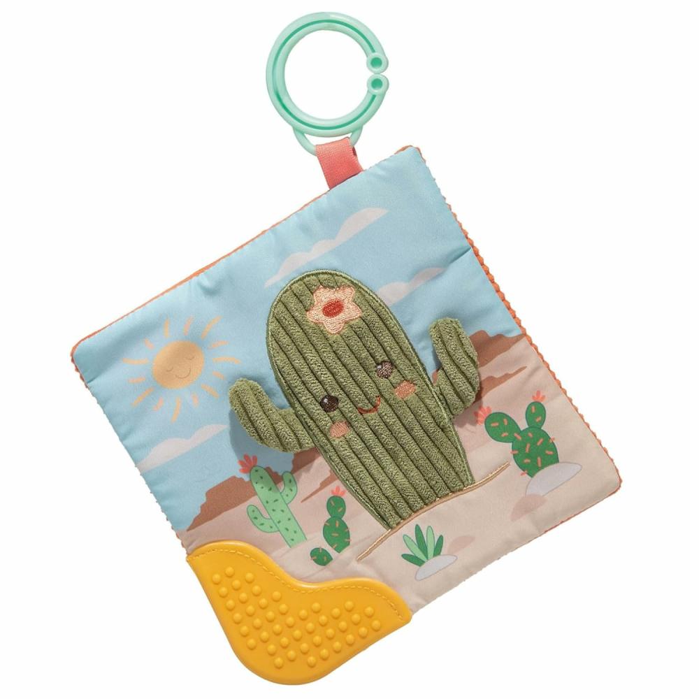 Anneaux de dentition  | Jouet de dentition crinkle Sweet Soothie avec papier pour bébé et sifflet, 15 x 15 cm, cactus