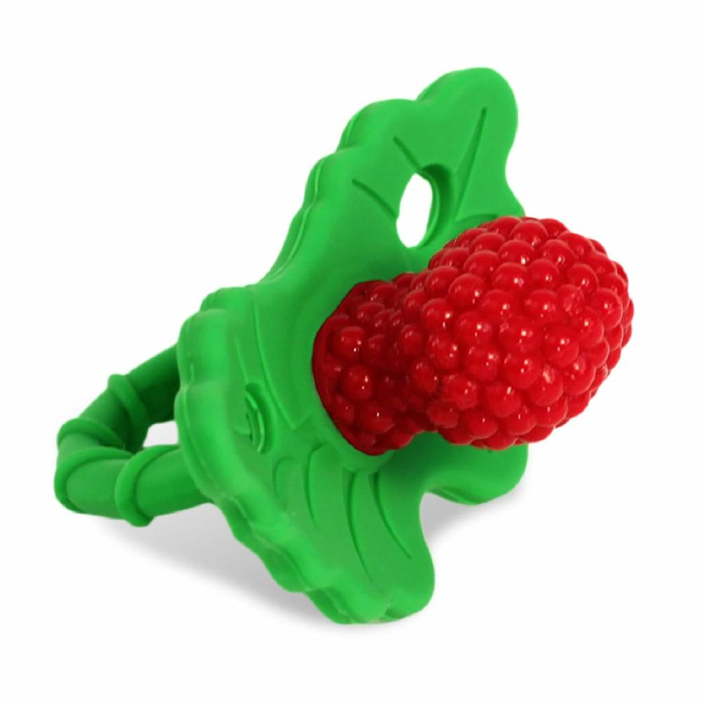 Anneaux de dentition  | Jouet de dentition en silicone Razberry – Berrybumps apaise les gencives douloureuses des bébés – Design mains libres – Sans BPA – Facile à tenir – Sucette de soulagement pour la dentition pour nourrissons – Forme de fruit/Rouge