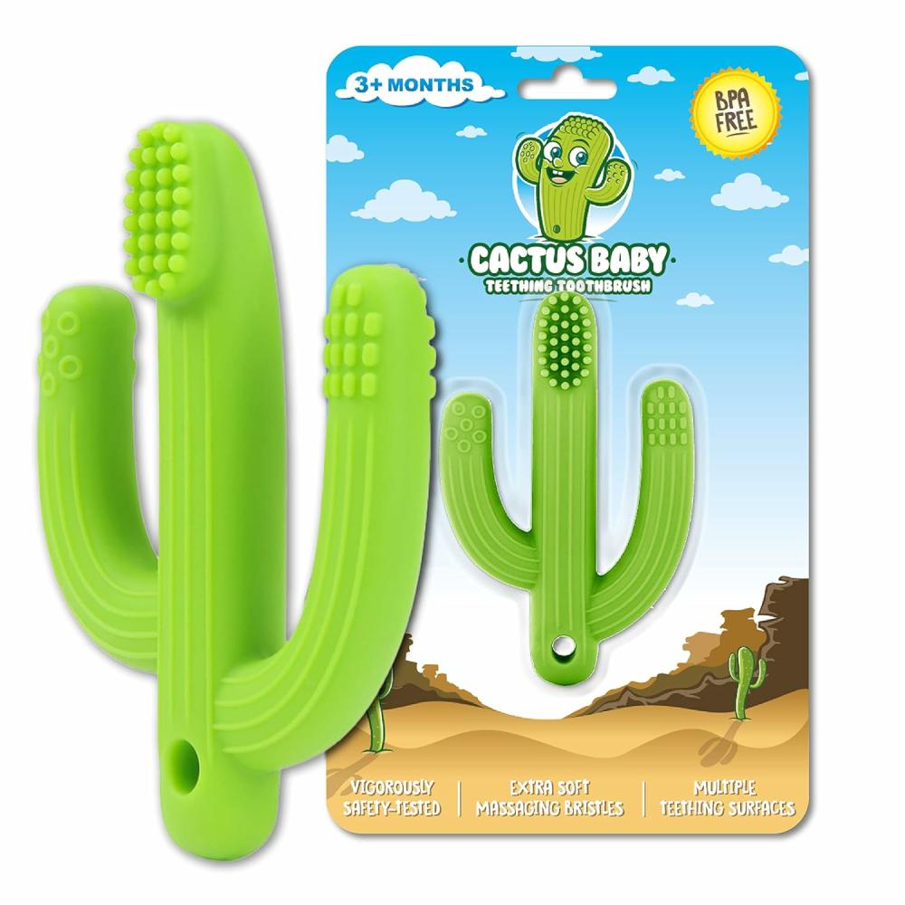 Anneaux de dentition  | Jouets de dentition Cactus pour bébés de 0 à 6 mois ou de 6 à 12 mois | Jouets de dentition doux pour bébés, apaisement de la douleur et soulagement autonome pour nourrissons, tout-petits, garçons ou filles | Naturel, organique, sans BPA