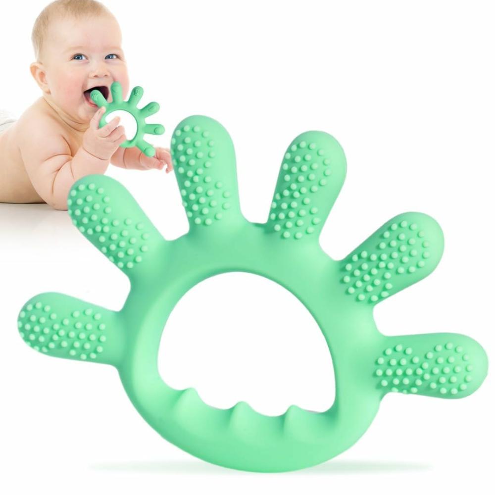 Anneaux de dentition  | Jouets de dentition en silicone pour bébés – Anneaux de dentition en grade alimentaire pour bébés de 0 à 6 mois | 6 à 12 mois – Soulagement des gencives pour bébés – Jouets à mâcher pour nourrissons – Cadeaux de jouets de développement pour bébés garçons et filles de 3, 4 et 5 mois.