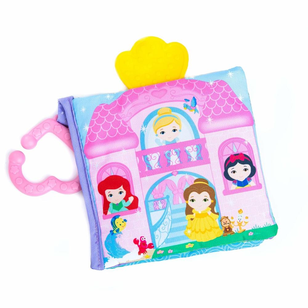 Anneaux de dentition  | Livre en tissu doux pour bébé princesse 5X6X1 pouces