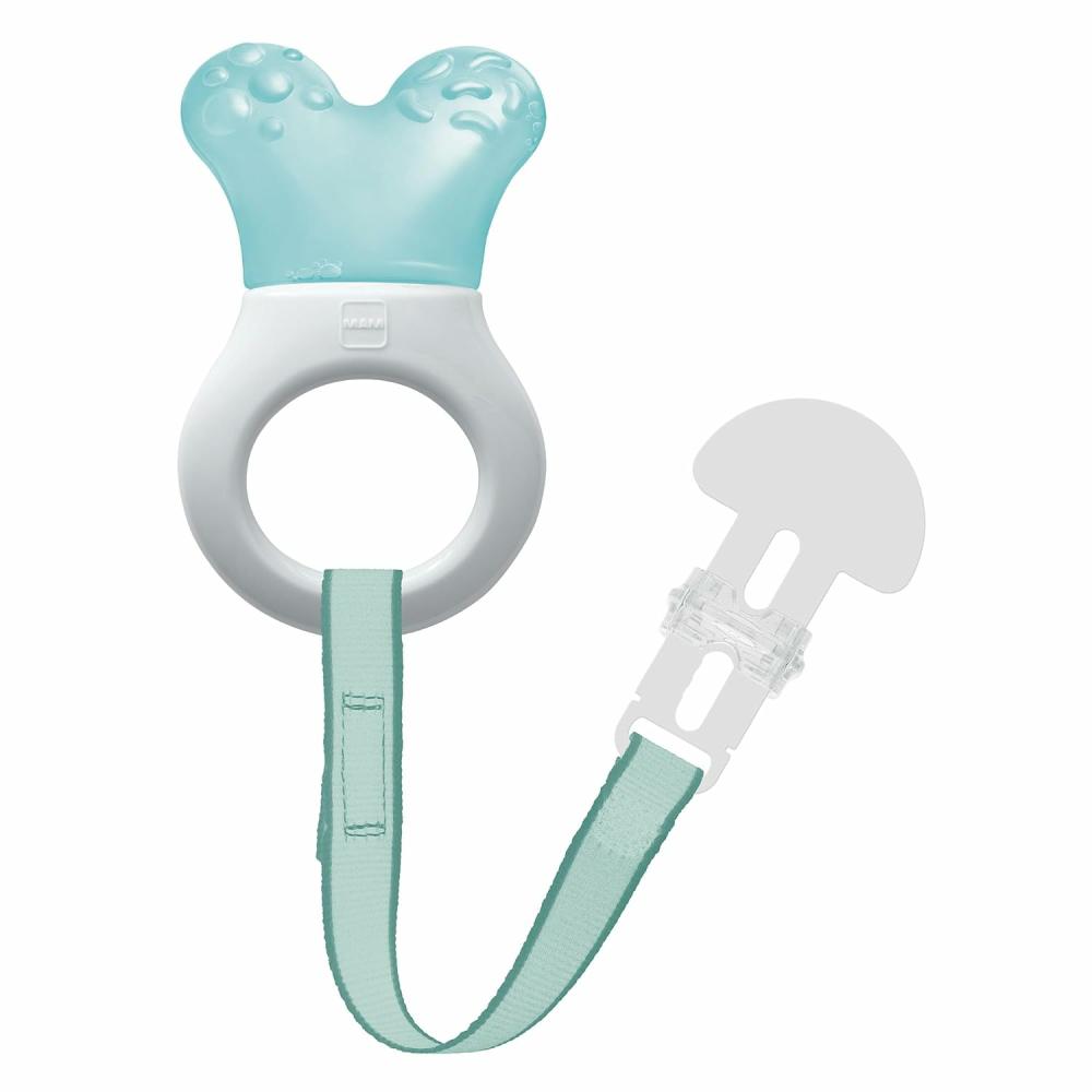 Anneaux de dentition  | Mini Cooler Sucette avec Clip Garçon 2+ Mois 1-Unité Blanc/Bleu