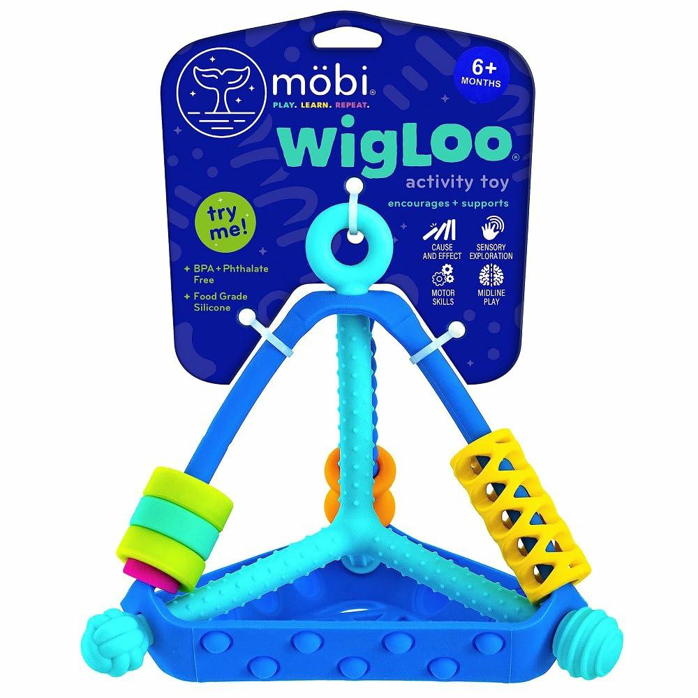 Anneaux de dentition  | Mobi Wigloo Jouets Sensoriels pour Bébé de la Naissance à la Petite Enfance – Jouets pour Bébé pour la Coordination Œil-Main et le Développement Cérébral – Silicone de Qualité Alimentaire – Jouets pour Bébé de 6 Mois – Jouet de Dentition