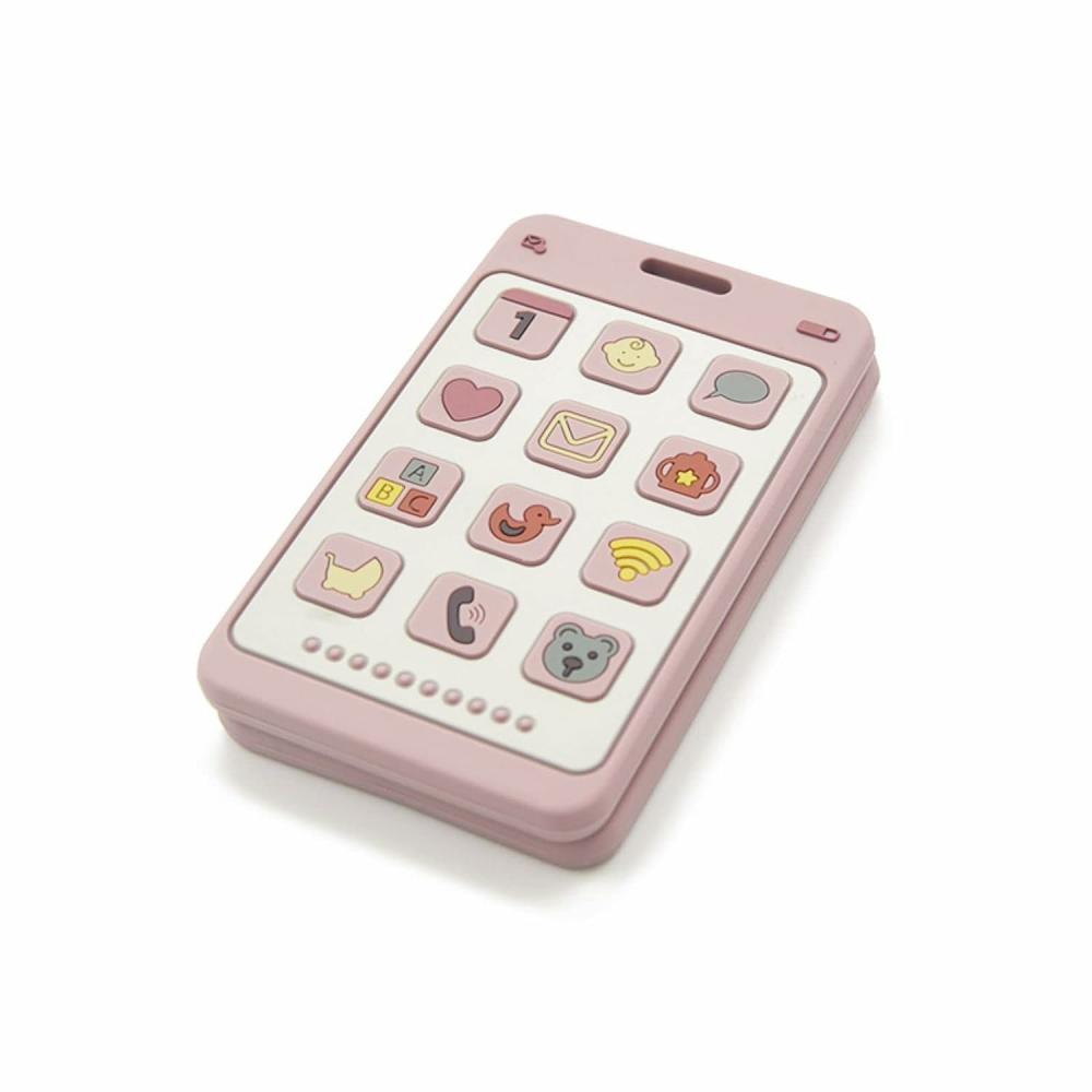 Anneaux de dentition  | Sophie en Silicone Doux en Forme de Téléphone pour Bébé – Molar Teether Jouets à Mâcher pour Garçons et Filles (Rose)