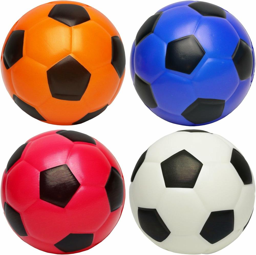 Balles  | Ensemble de 4 balles pour tout-petits de 1 à 3 ans – Ballon de football doux de 4″ pour enfants