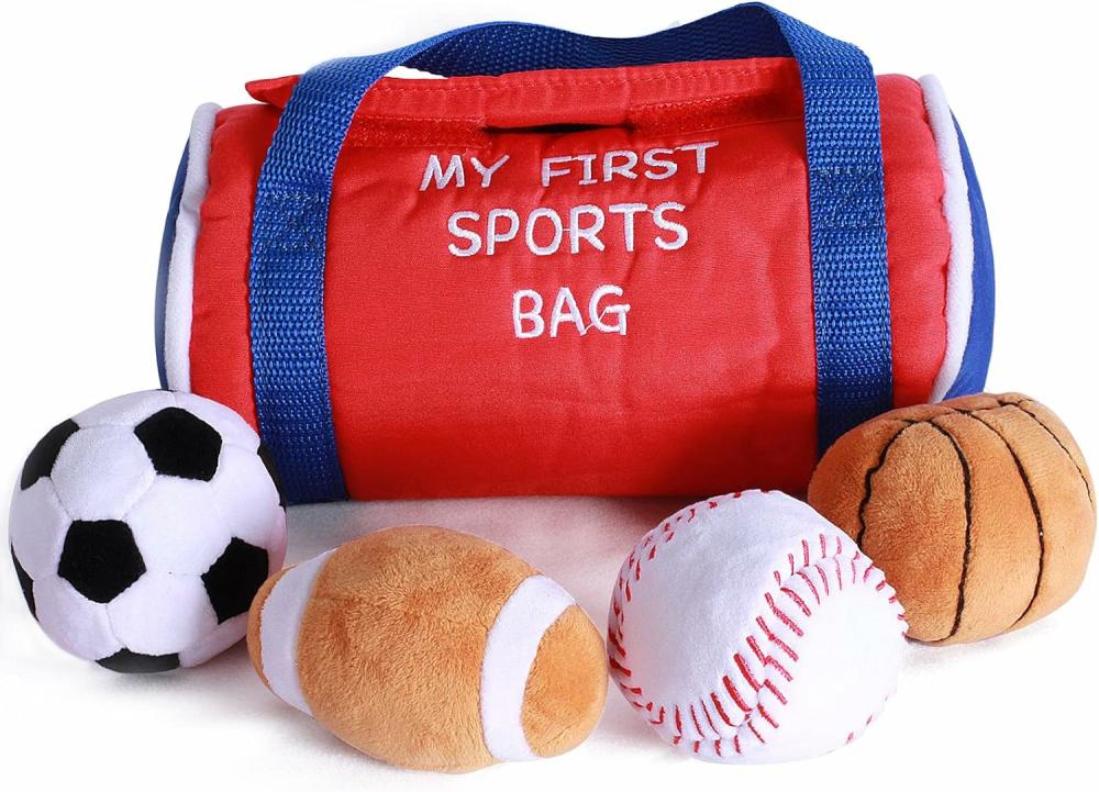 Balles  | Mon Premier Sac de Sport Bébé 4 Petites Balles en Tissu Balles Sportives Intéressantes et Riches pour l’Éducation Précoce Jouet pour Bébé