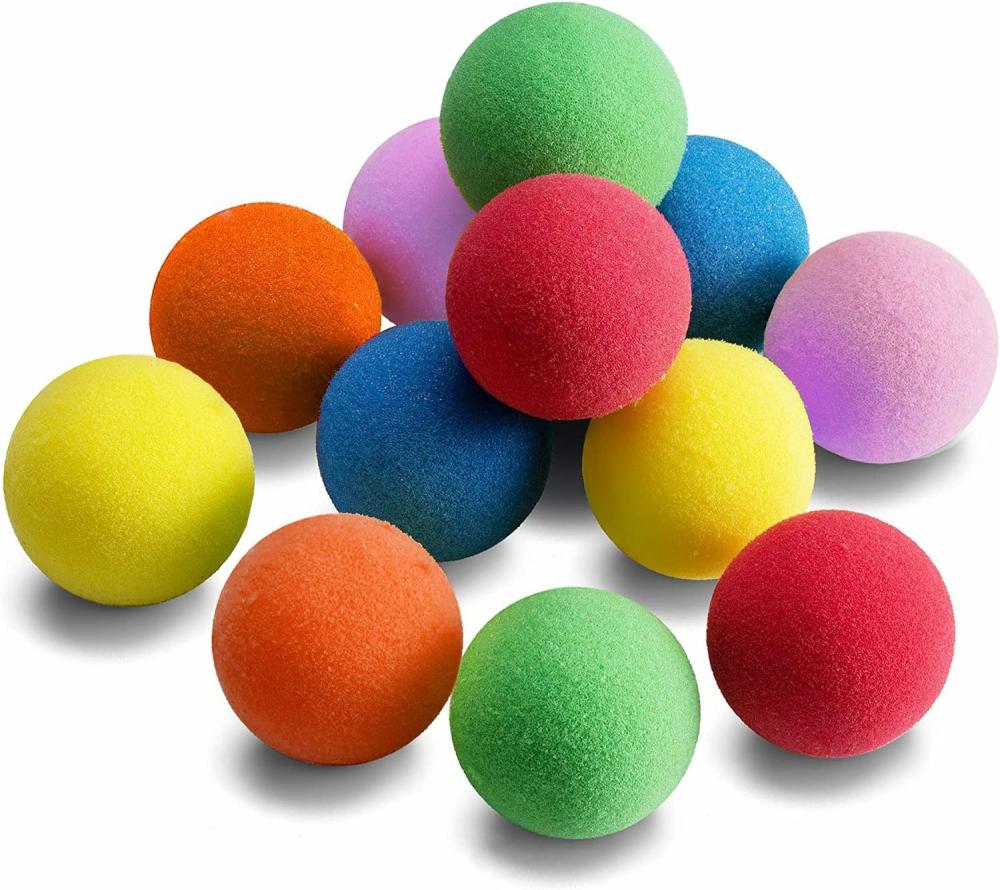 Balles  | Vrclub 12 Balles en Mousse Douce – Mini Balles Légères Pour Des Jouets Intérieurs Sûrs et Amusants – Balles de Couleurs Assorties Vibrantes – Cadeaux Uniques Pour Anniversaires Pour Garçons et Filles