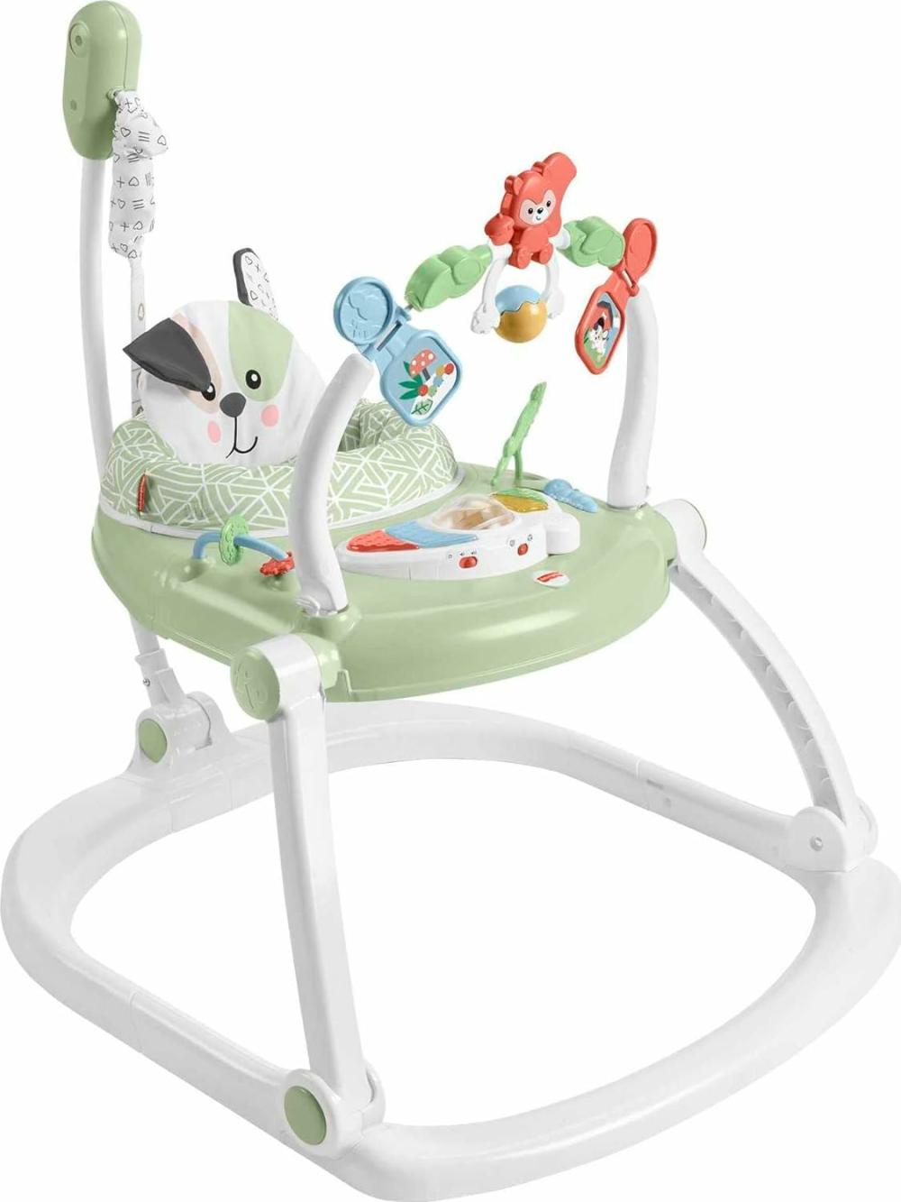 Centres d’activités  | Bouncer pour bébé Spacesaver Jumperoo Centre d’activités avec lumières, sons et cadre pliable – Perfection du chiot