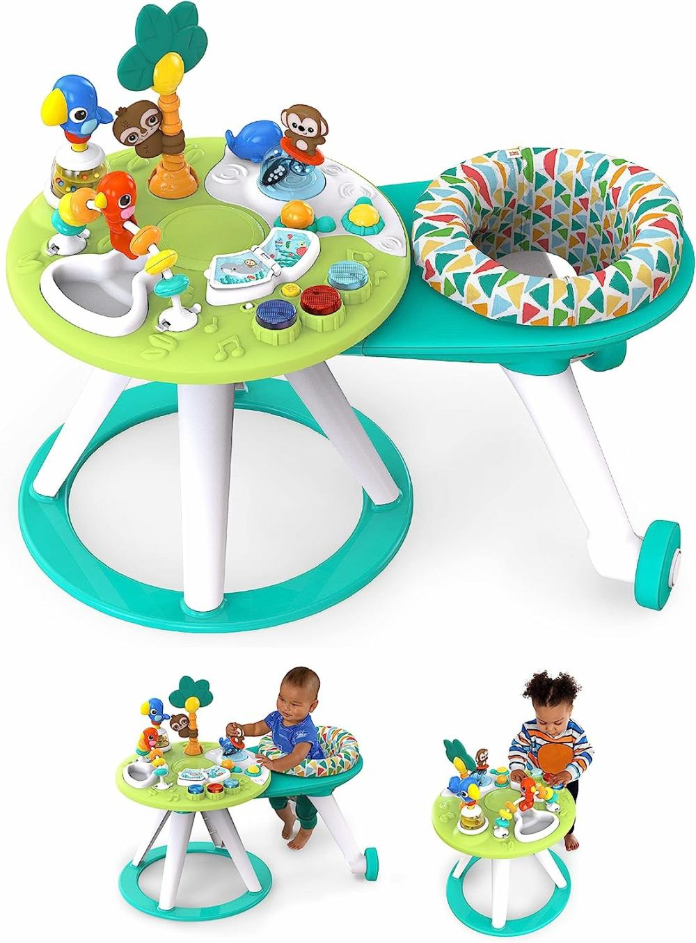 Centres d’activités  | Centre d’activités pour bébé 2-en-1 « Around We Go » – Table Tropic Cool – À partir de 6 mois+