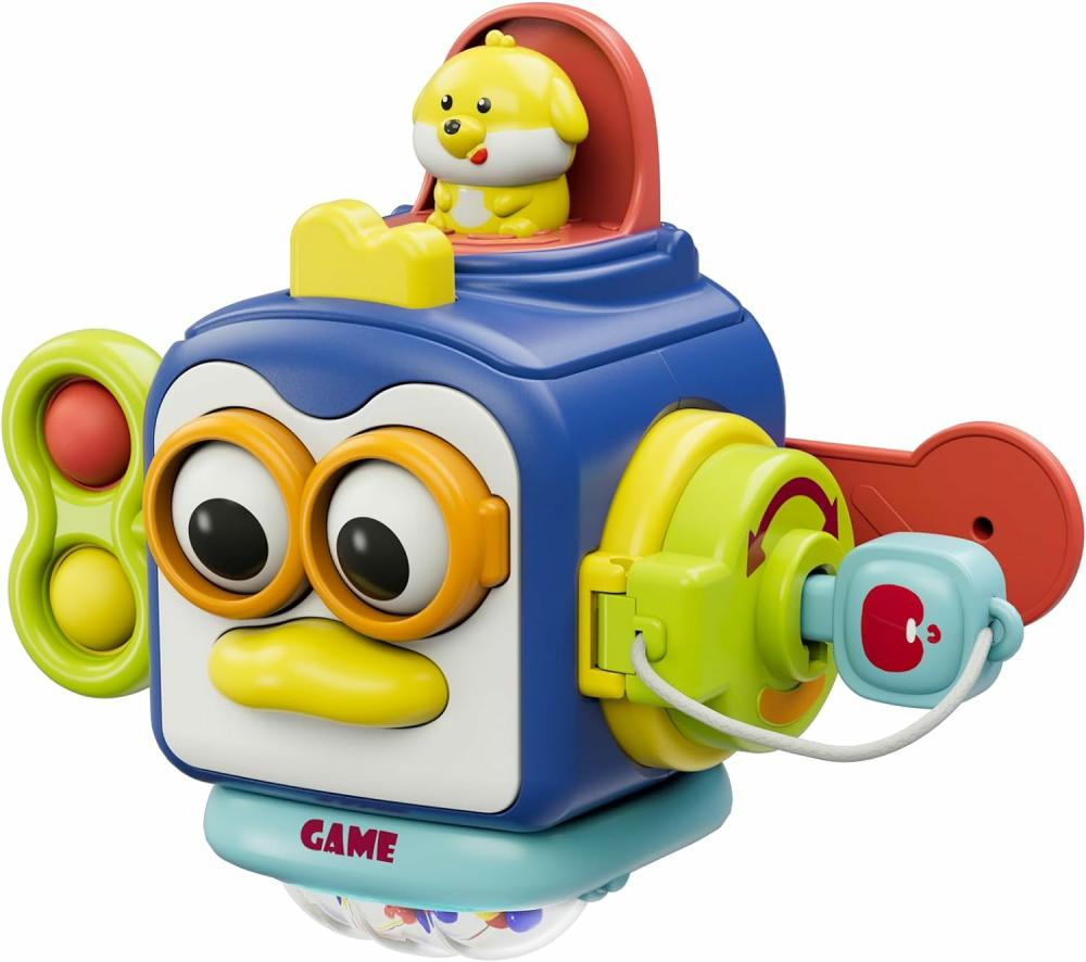 Cubes d’activités  | Jouets Montessori pour enfants de 1 an, jouets sensoriels pour tout-petits de 1 à 3 ans, activités de voyage, cube d’activités, cadeaux pour bébés de 12 à 18 mois, jouets éducatifs pour le développement des compétences motrices.