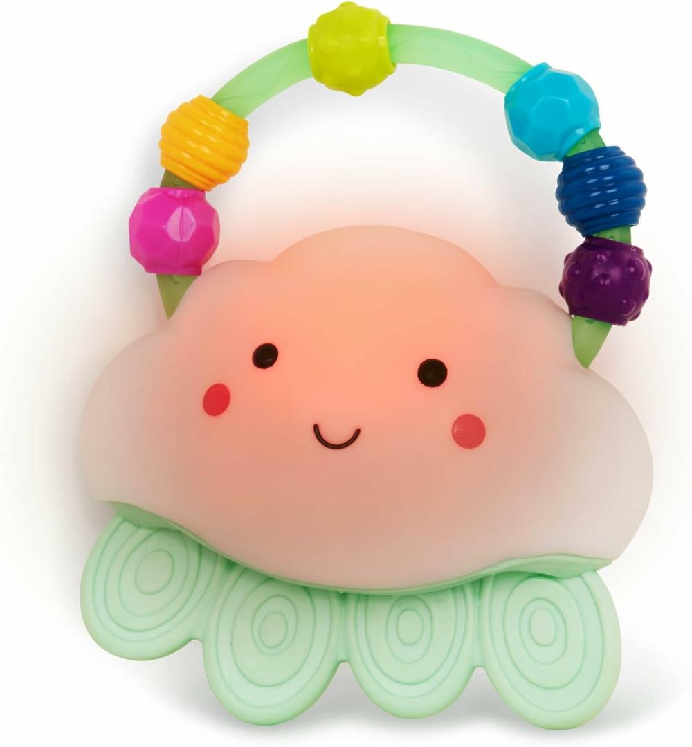 Hochets et anneaux en peluche  | B. Bébé – Hochet nuage lumineux – Squeeze Rain-Glow – Jouets de dentition pour bébés de 3 mois et plus