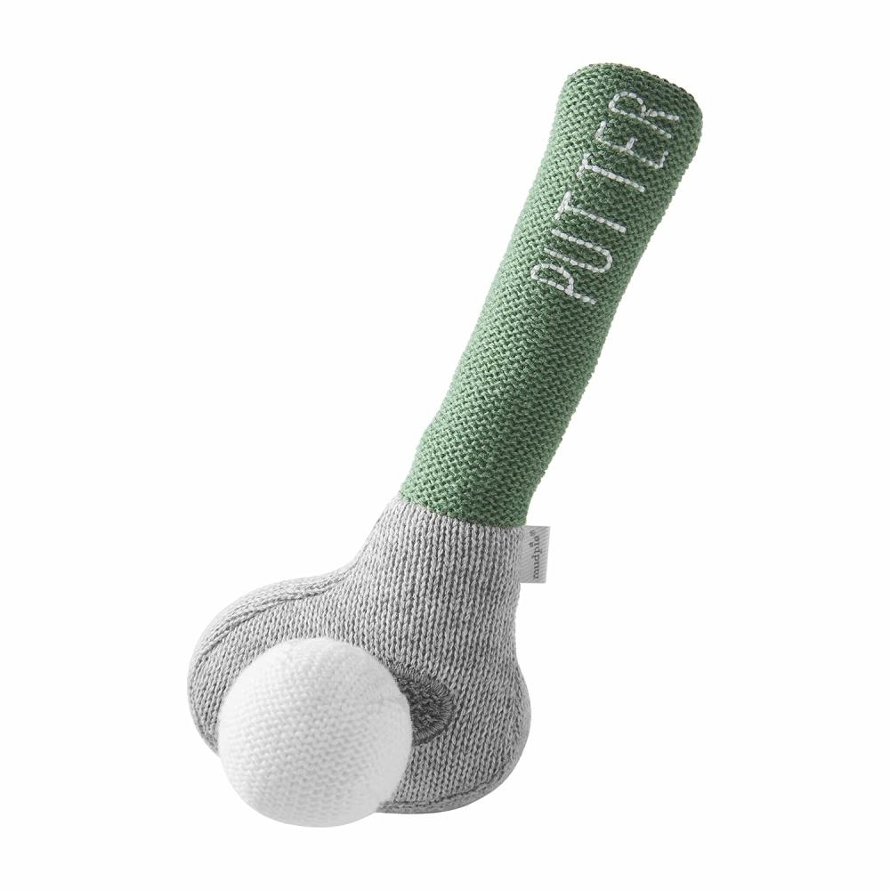 Hochets et anneaux en peluche  | Cadeau pour enfants : hochet en tricot vert Club de putter