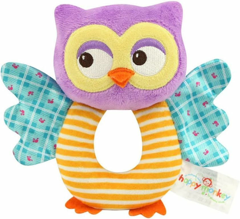 Hochets et anneaux en peluche  | Hochets en Peluche Hibou pour Enfants de Plus de 0 Mois