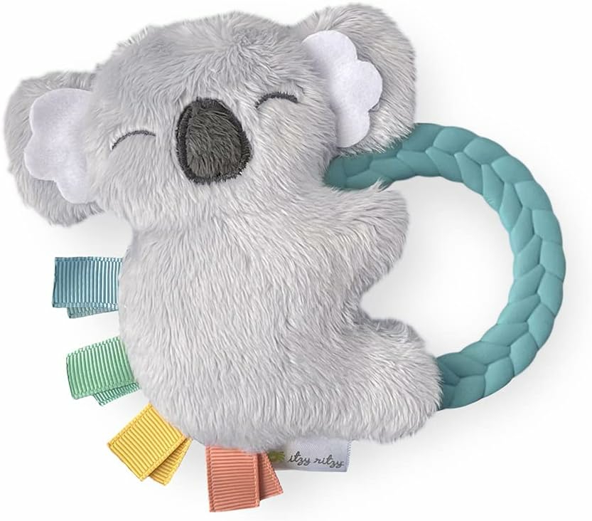 Hochets et anneaux en peluche  | – Peluche Ritzy Rattle avec Anneau de Dentition – Jouet de Dentition pour Bébé avec un Personnage en Minky Doux, Son de Rattle Doux et Jouet de Dentition Souple pour Nouveau-né (Koala)