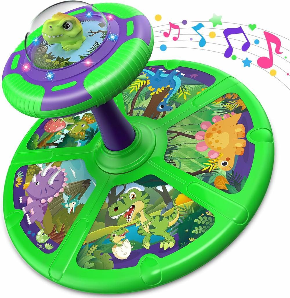 Jeux de rôle  | Dinosaur Sit And Spin 360° – Jouet pour tout-petits de 1 à 3 ans avec LED et musique – Cadeau d’anniversaire pour garçon et fille à partir de 18 mois.