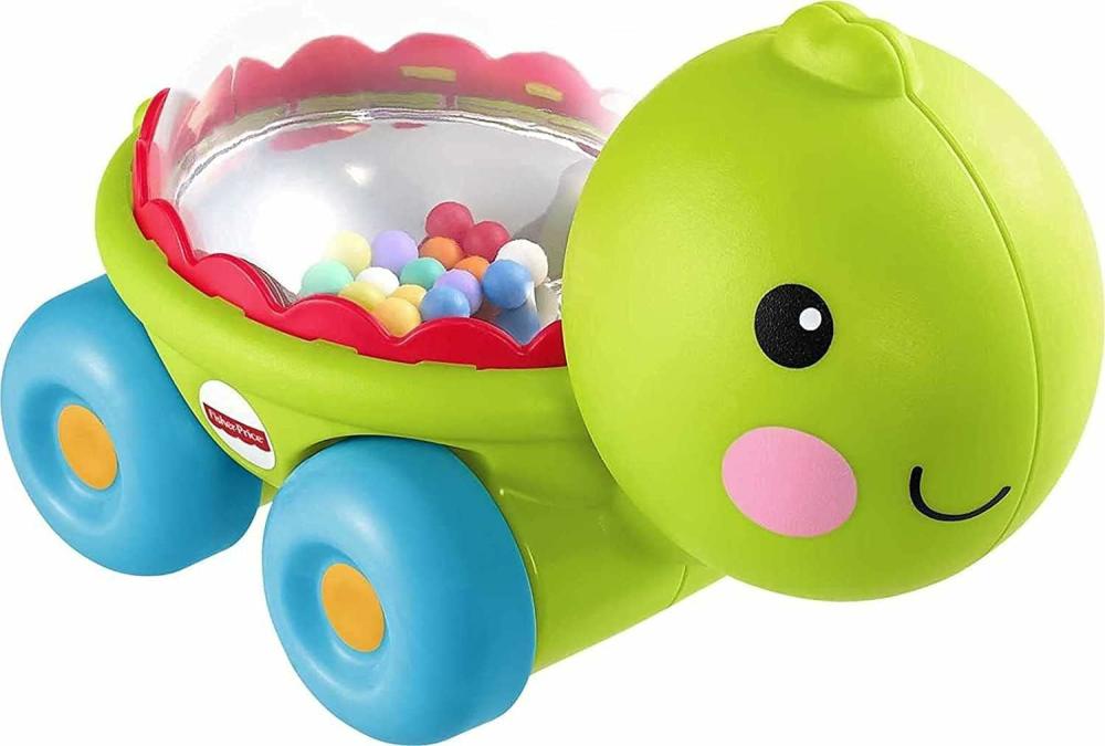 Jouets à tirer et à pousser  | Jouet de bébé à ramper, véhicule à pousser Poppity Pop Tortue avec sons de balles qui éclatent pour les nourrissons de 6 mois et plus.