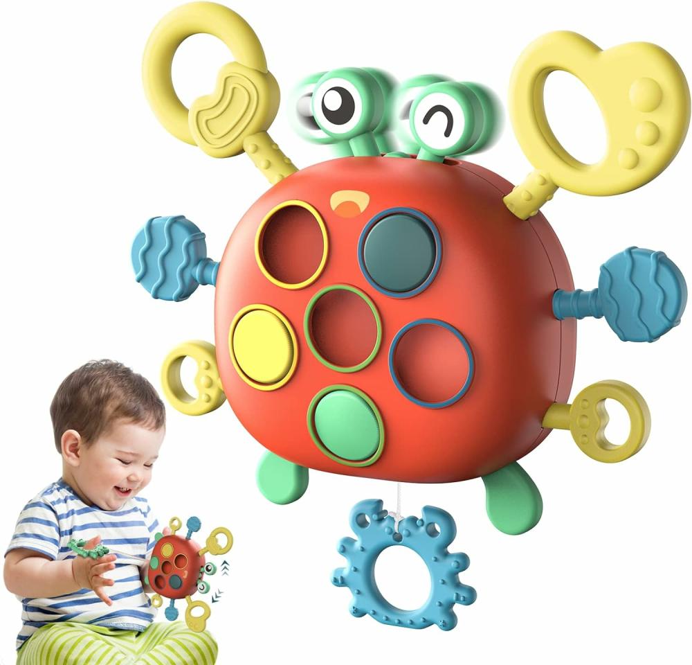 Jouets à tirer et à pousser  | Jouets Montessori pour bébés de 18 mois – Jouets sensoriels pour tout-petits – Essentiels de voyage en avion pour les anniversaires d’enfants de 1 à 2 ans – Activité à tirer pour développer les compétences motrices en voyage – Cadeaux pour enfants garçons et filles.