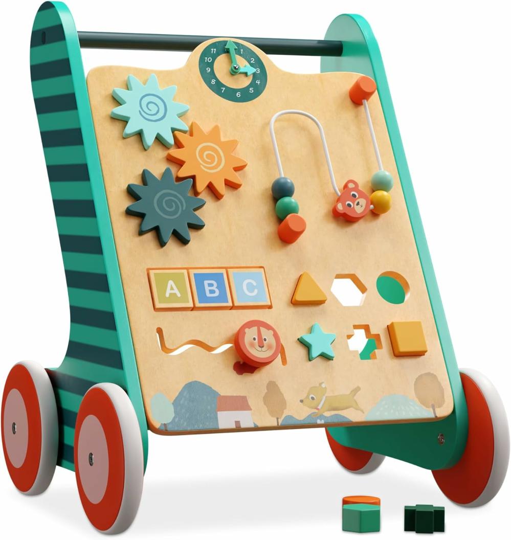 Jouets à tirer et à pousser  | Pousseur en bois pour bébé  Pousseur pour tout-petits  Centre d’activités pour bébé  Jouets de marche pour 1 an  Pousseur d’activités d’apprentissage à pousser et tirer  Jouet à pousser pour filles et garçons  Pousseurs en bois.