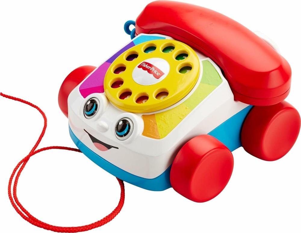 Jouets électroniques de développement précoce  | Jouet à tirer pour tout-petits – Téléphone à discuter avec cadran rotatif et roues pour jouer en marchant – Âges 1 an et plus