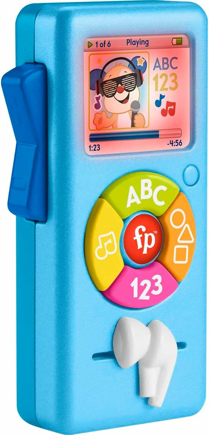 Jouets électroniques de développement précoce  | Jouet d’apprentissage pour bébé : Lecteur de musique du chiot rieur et apprenant avec lumières et activités de motricité fine pour nourrissons de 6 mois et plus – Bleu