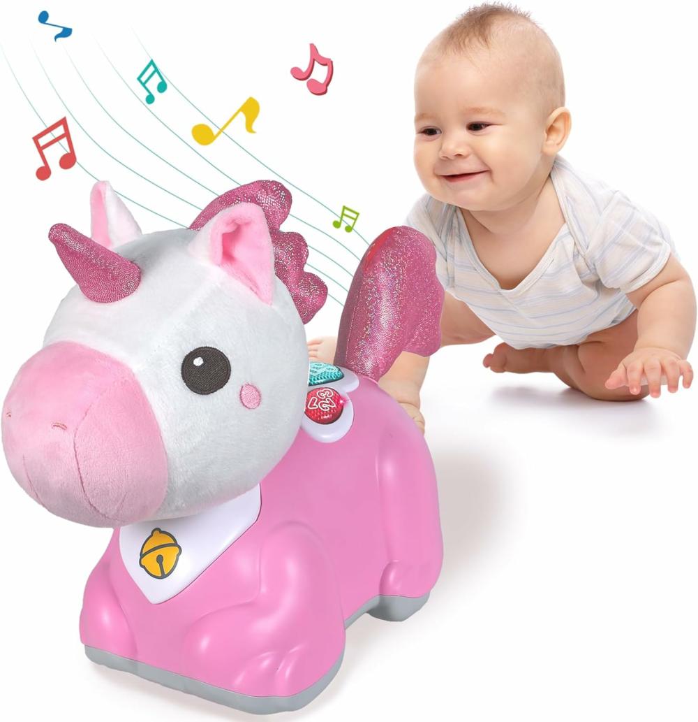 Jouets électroniques de développement précoce  | Jouets pour bébés 6-12 mois, jouets de rampement pour filles de 9-12 mois, temps sur le ventre pour nourrissons, cadeau d’anniversaire pour 1 an, jouets musicaux licorne pour tout-petits 0-2 ans, jouets sensoriels lumineux pour bébés 12-18 mois.