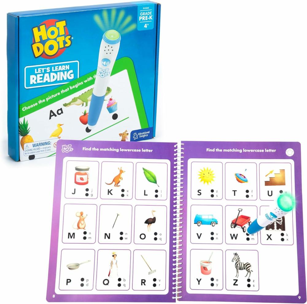 Jouets d’éveil et d’activité  | Hot Dots Apprenons à Lire en Maternelle – Cahier d’Exercices pour Apprendre à Lire avec Stylo Interactif Activité de Voyage pour Enfants Âges 3+