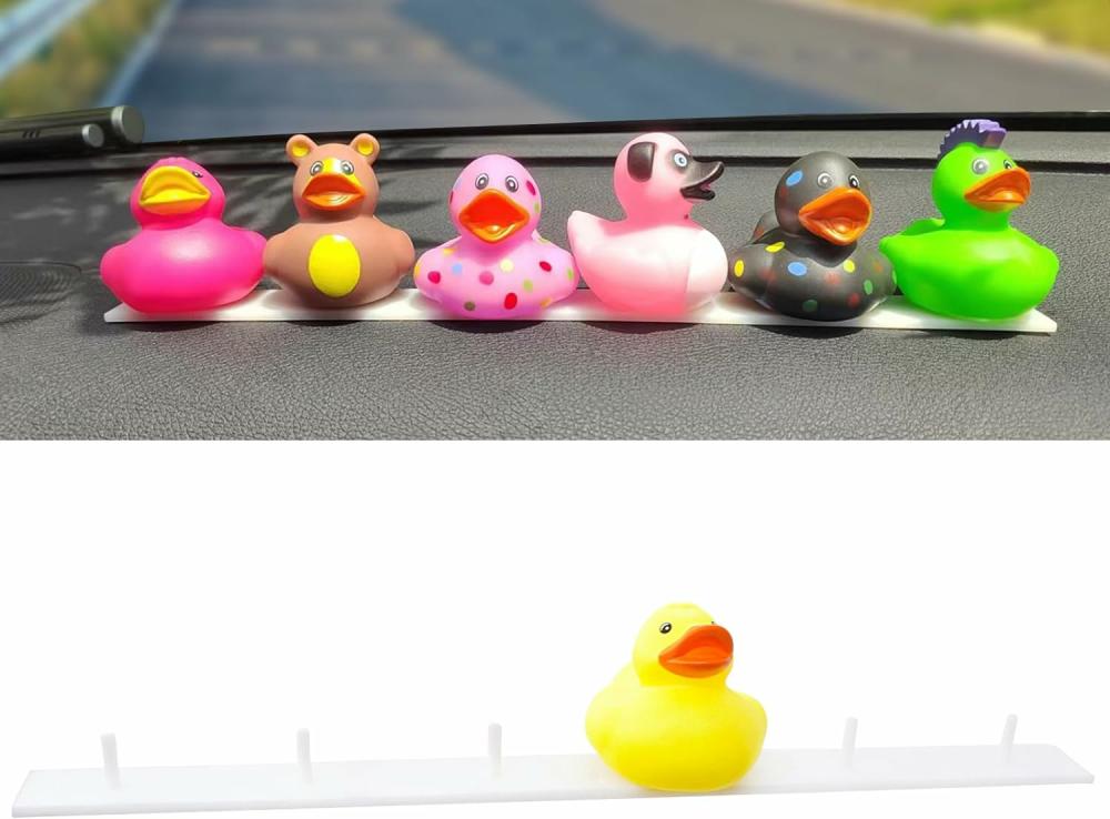 Jouets de bain  | 1 Support de Canard pour Tableau de Bord de Jeep avec Bouchons en Caoutchouc et Plastique, Capacité Jetable de Jusqu’à 6 Canards, Idéal pour Afficher des Cadeaux sur le Thème Jeep (Ne Comprend Pas de Canard en Caoutchouc)