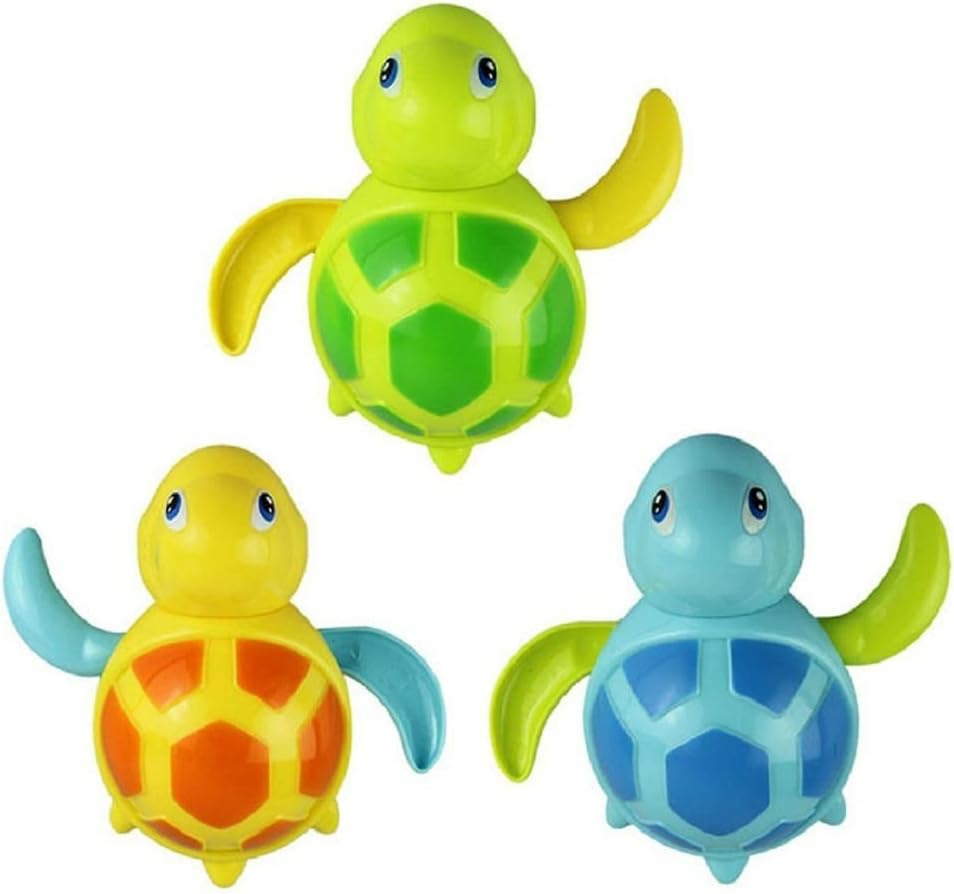 Jouets de bain  | 3Pcs Jouet de Bain Tortue Nageuse pour Bébé et Tout-Petit – Jouet de Bain à Remonter avec Chaîne – Jouets de Tortue Nageuse Mignons pour Baignoire et Piscine pour Garçons et Filles.