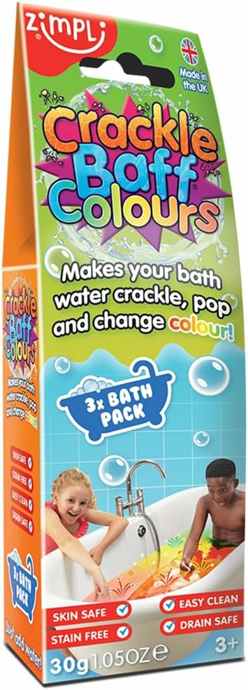 Jouets de bain  | 6043 Crackle Baff Couleurs 3 Pack de Bains – Fait Craquer l’Eau et Change de Couleur – Jouet Sensoriel et de Bain pour Enfants