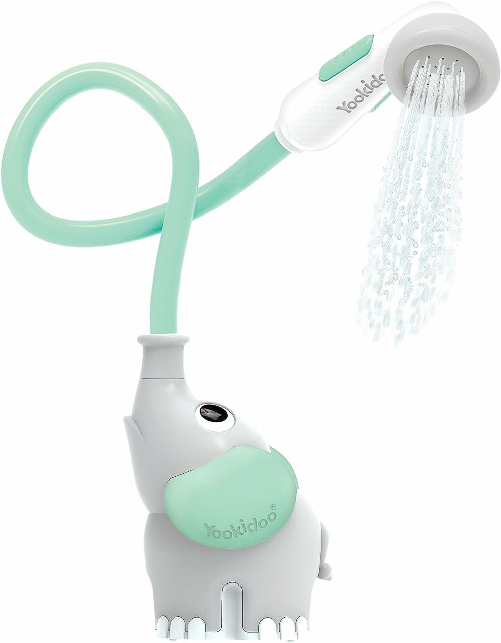 Jouets de bain  | Douchette de bain pour bébé – Pompe à eau éléphant avec bec verseur en forme de trompe – Contrôlez le débit d’eau avec 2 boutons en forme de trompe d’éléphant pour un maximum de plaisir dans la baignoire ou l’évier pour les nouveau-nés.