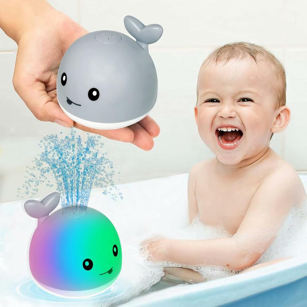 Jouets de bain  | Jouet de bain bébé baleine : fontaine lumineuse pour nourrissons de 6 à 12 mois, baignoire, piscine 18-24 mois, jouets aquatiques pour enfants de 3 à 10 ans, arroseur de baignoire, cadeaux d’anniversaire pour filles et garçons, essentiels pour nouveau-nés.