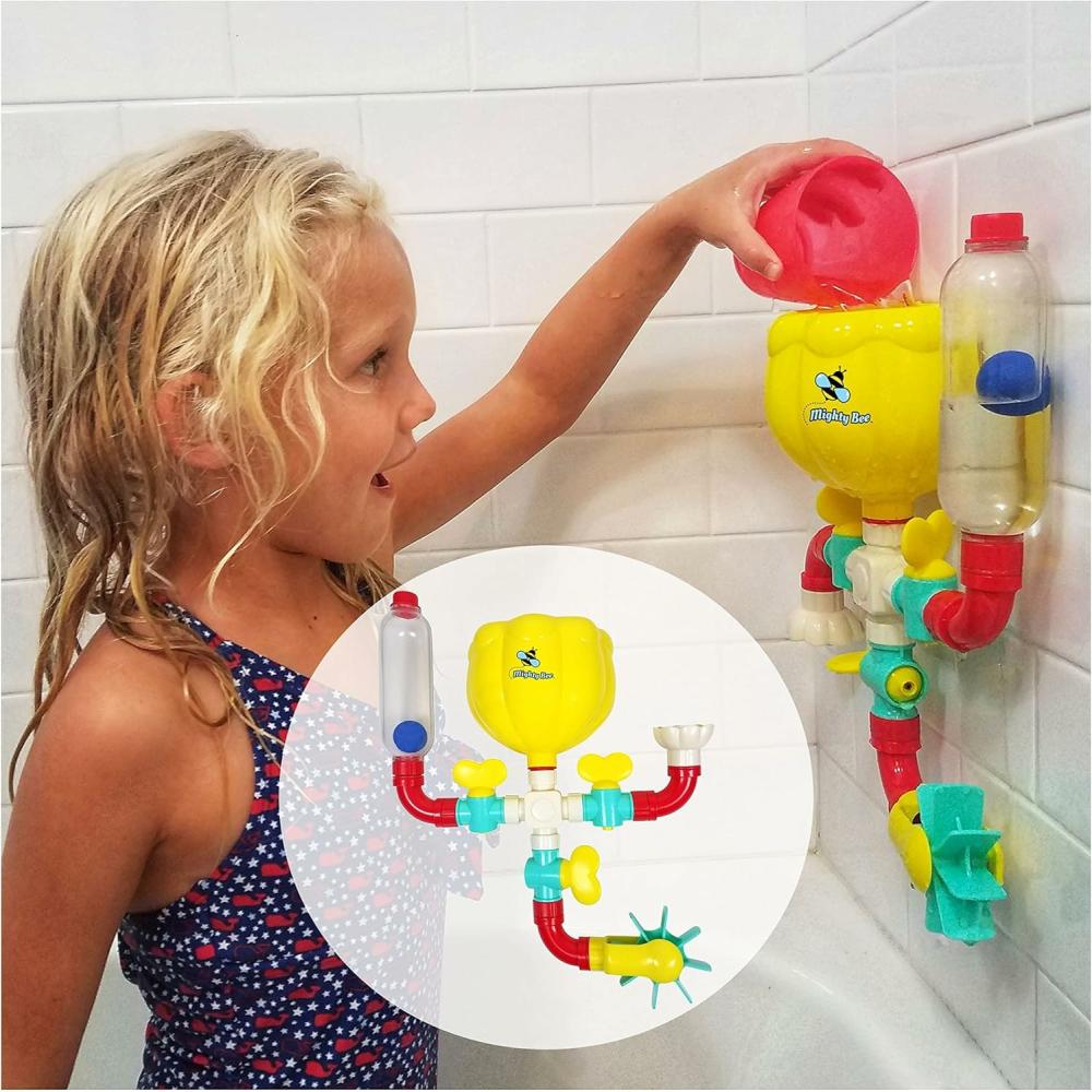 Jouets de bain  | Jouet de bain – Jouets de bain pour tout-petits de 4 à 8 ans – Jouets de baignoire STEM engageants – Ensemble original de tuyaux et vannes – 12 pièces