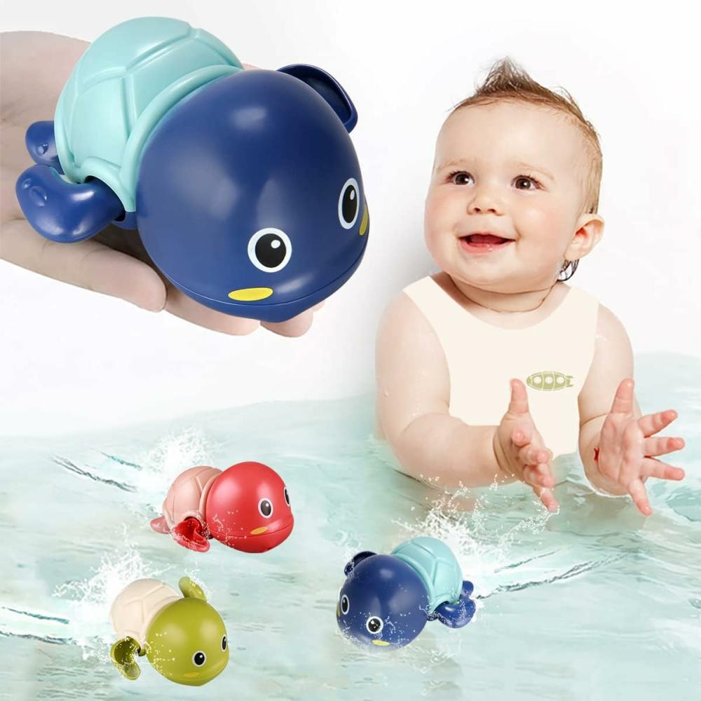 Jouets de bain  | Jouets de bain 3 pièces – Mignons jouets de bain en forme de tortue pour tout-petits de 1 à 3 ans – Jouets flottants à remonter pour garçons et filles d’un an – Jouets aquatiques pour bébés nouveau-nés – Jouets de piscine pour tout-petits en maternelle.