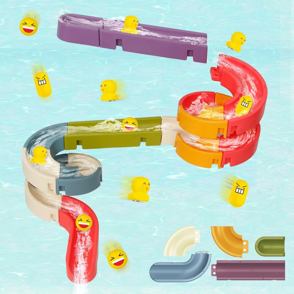 Jouets de bain  | Jouets de bain Piste à billes aquatiques pour enfants, jouet de glisse pour baignoire mural, 37 pièces à assembler soi-même, cadeau de douche pour enfants de 3 à 6 ans.