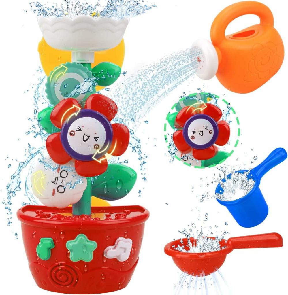 Jouets de bain  | Jouets de bain pour filles de 1 à 3 ans, jouets de baignoire pour tout-petits, jouets aquatiques pour bébés de 1, 2, 3 ans, cadeaux pour garçons et filles avec 1 mini arroseur et 2 gobelets. Cadeaux idéaux présentés dans une boîte colorée.