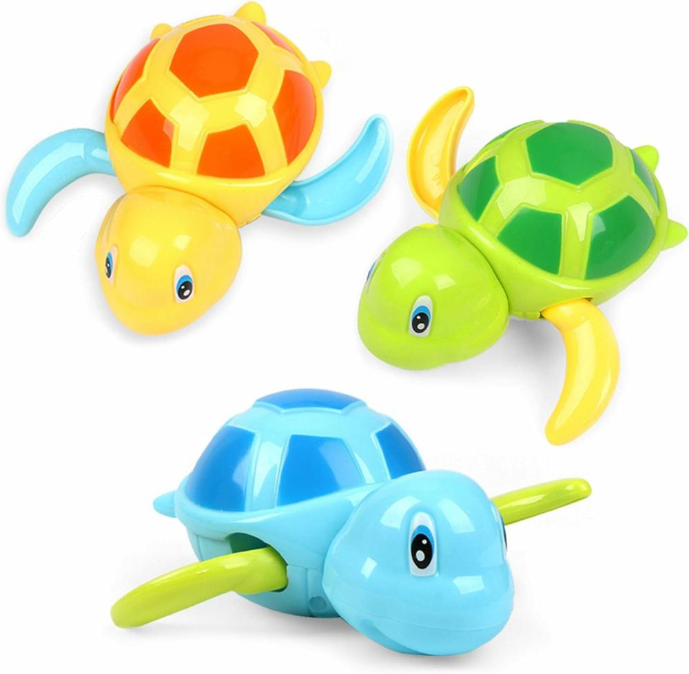 Jouets de bain  | Jouets de bain pour tout-petits de 1 à 5 ans, jouets de piscine pour enfants, jouet de bain en forme de tortue à remonter pour bébés, mignons jouets flottants pour baignoire, cadeau pour enfants d’âge préscolaire garçons et filles (3 pièces)