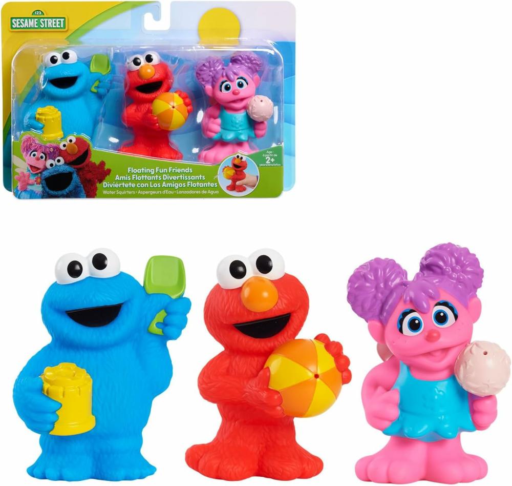 Jouets de bain  | Set de 3 Jouets Squirters Flottants Amis de Sesame Street – Jouets de Bain et de Piscine pour Enfants de 2 Ans et Plus