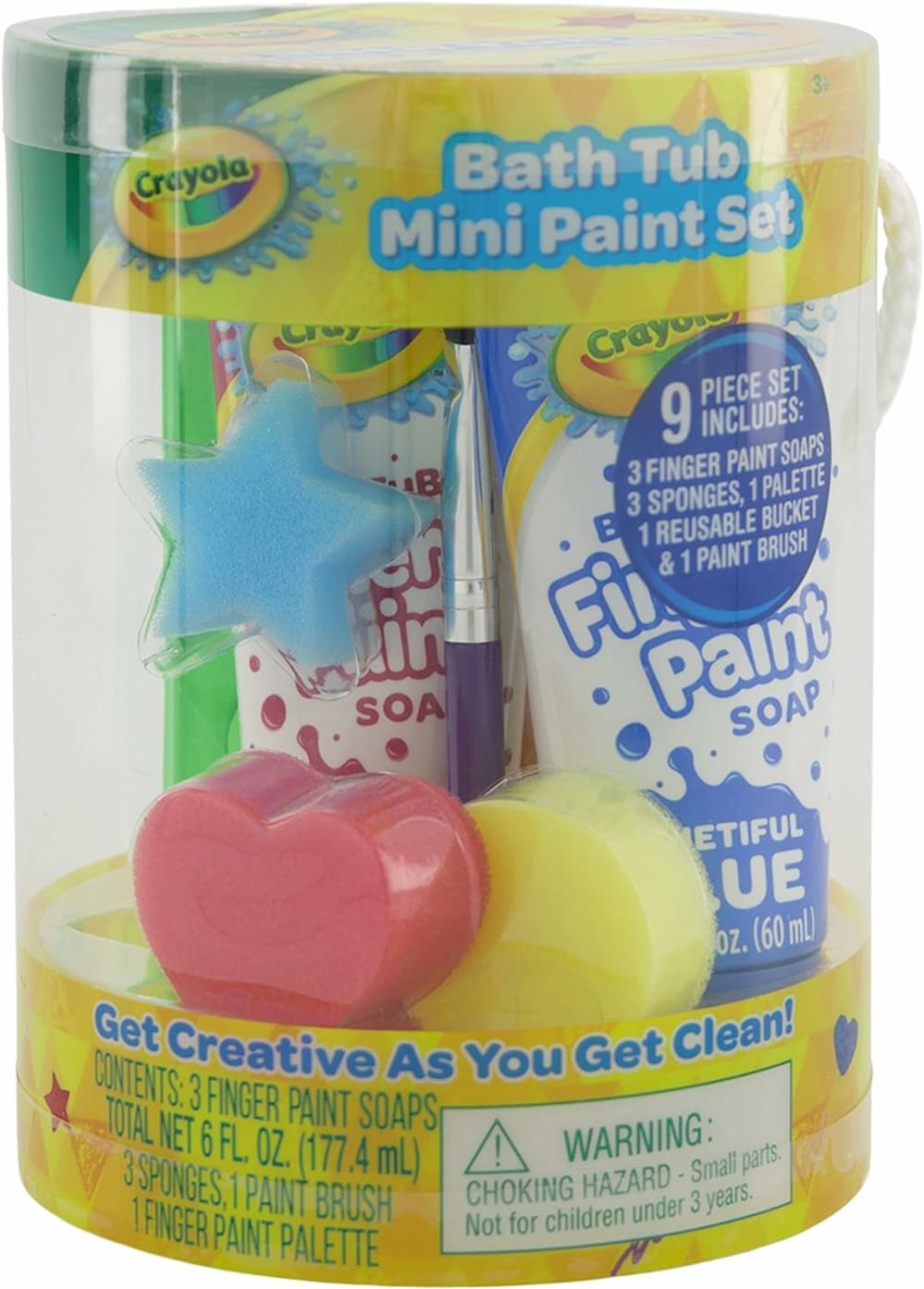 Jouets de bain  | Set de Mini Peinture pour Baignoire – Pinceaux, Éponges et Peintures à Doigts Lavables